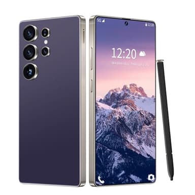 Huness I25 Ultra Unlocked Cell Phone,Built in Pen,16+1TB Unlocked Phone, Android 14 Battery 7000mAh 6.99" HD Screen Smartphone, 5G/Face ID/Fingerprint Lock/Dual SIM/GPS (Deep Purple, 16+1TB)
