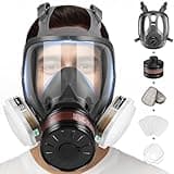 Gas Masks Survival Nuclear and Chemical - Respirator Mask, Reusable Full Face Gas Mask with 6001cn&40mm Activated Carbon Filter Against Gases/Dust/Vapors/Chemicals for Spray Paint, Industry, Sanding