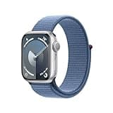 Apple Watch Series 9 [GPS 41mm] Smartwatch with Silver Aluminum Case with Winter Blue Sport Loop. Fitness Tracker, Blood Oxygen & ECG Apps, Always-On Retina Display, Carbon Neutral