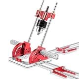 Portable Self-Centering Drill Guide - 0 to 60 Angle Adjustment, Multi-Angle Guide w/Protractor, Includes Chuck Key, For Woodworking & Furniture