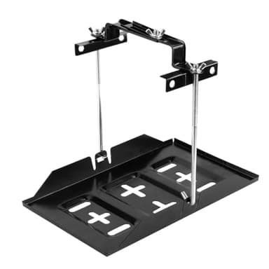 Battery Hold Down Tray Kit Metal Battery Tray Holder with Adjustable Bracket Clamp for Cars Boats Marine