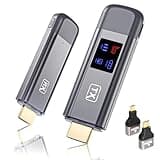 Wireless HDMI Transmitter and Receiver, 4K Decode 1080P Output, Wireless HDMI Sender Extender, Metal Housing, LED Display, 100FT Range, 2.4G&5G, for PC/DV/HDTV/Projector/TV Box, No Need App/Bluetooth