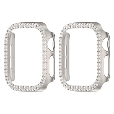 XFEN 2 Pack Sparkling Diamond Bling Case without Screen Protector for Apple Watch SE(Gen 1/2/3) Series 4/5/6 40mm - Starlight (No Glass)