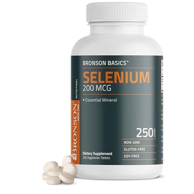 Bronson Selenium 200 mcg Immune & Antioxidant Support Essential Mineral, 250 Vegetarian Tablets