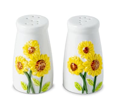 Sunflower Salt And Pepper Shakers Set Ceramic Salt And Pepper Set Cute Salt & Pepper Shaker Sets White Salt And Pepper Shaker Fancy Salt And Pepper Dispenser Salero Y Pimentero