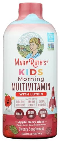 MaryRuth's Liquid Morning Multivitamin for Kids | Kids Multivitamin | Immune Support Supplement | Vitamin C | Vitamin D | Essential Nutrients | Vegan | 30-180 Servings | 15.22 fl oz