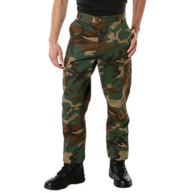 Rothco Relaxed Fit Zipper Fly BDU Pants, Woodland Camo, Medium