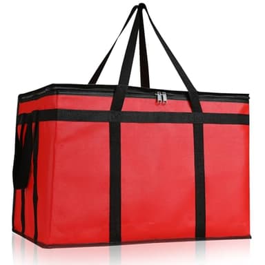 Juehuodaji Insulated Bags for Food Delivery, XXXL Pizza Delivery Bags for Hot and Cold Food, Large Capacity Reusable Cooler Bag Keep Food Warm for Grocery Shopping and Catering, Doordash, Travel