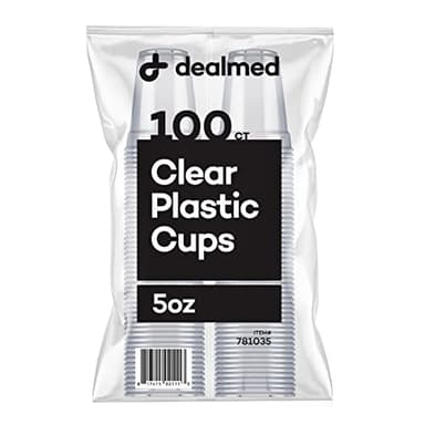 Dealmed Professional 5 oz. Disposable Plastic Cups - 100% Recyclable for Healthcare, Dental, Veterinary & Food Service Use (Pack of 100)