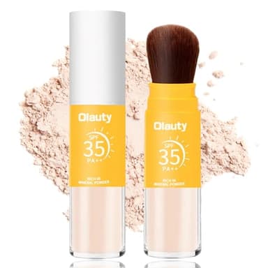 Mineral Powder Sunscreen for Face & Scalp, SPF 35, Brush on Sunscreen Setting Powder, Matte Oil Control Hair Sunscreen Face Powder, Lasting Lightweight Breathable (#01 Translucent)