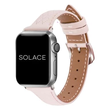 Solace Bands Allura Leather Watch Band - Compatible with Apple Watch Bands for Women and Men, Leather Watch Band for 38mm 40mm 41mm 42mm 44mm 45mm 49mm Ultra, SE and 11 10 9 8 7 6 5 4 3 2 1