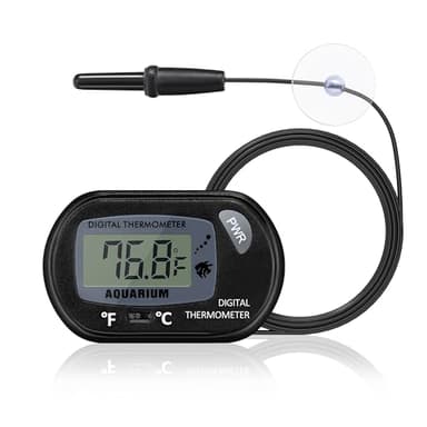 DaToo Aquarium Thermometer with Large LCD Display Fahrenheit/Celsius(℉/℃) Fish Tank Thermometer for Aquarium Reptile Terrarium Digital Water Thermometer with Suction Cup