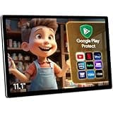 11.1-inch 2K QLED Touch Screen Android 14 Portable Car TV, Car Rear Seat Headrest Monitor Multi-Medias Video Player, Support Phone Mirror Link WiFi Bluetooth, HDMI/RCA Input 2G+32GB
