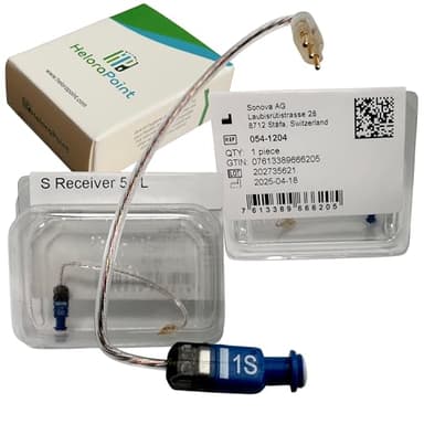 Phonak Receiver 5.0 S Size 1 Left Hearing Aid Wire, Compatible Replacement Part, 3 Pin Hearing Aid Receiver,Clear Natural Sound, Secure Comfortable Fit, Premium Sound Performance (054-1204)