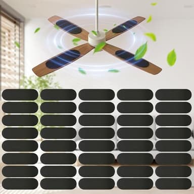 40 Packs Ceiling Fan Filters for Blades, Activated Coconut Shell Carbon Ceiling Fan Air Purifier Pads, Universal Easy Stick Ceiling Fans Filter Dust Catcher Pads for Dust, Dander & Odors