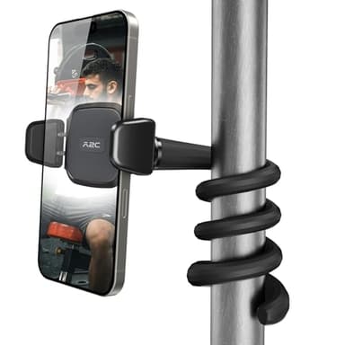 A2C Flexible Phone Holder for Treadmill, Peloton, Stroller, Shopping Cart, Desk, Portable Gooseneck 16.5” Long Arm Phone Mount for 4.7”-6.9" Smartphones