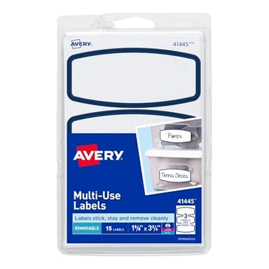 Avery Removable Multi-Use Labels, Blue Border, 3.75 x 1.625 Inches, Pack of 15 (41445)