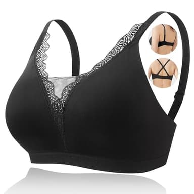 CYTMTZGA Post-Surgery Mastectomy Bra Breast Prosthesis Breast Forms Artificial Fake Boobs Bralette Daily Bra BL34/M Black