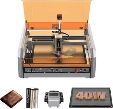 Genmitsu L8 Laser Engraver, 40W (40000mW) Power Output Laser Cutter, 40000mm/min All-in-one Laser Engraving Machine with Acrylic Enclosur, Air Assist Pump, Honeycomb, Camera, Safety Class 1