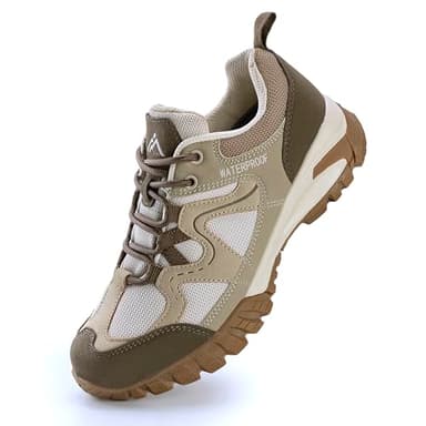 CC-Los Women's Lightweight Waterproof Hiking Shoes for Walking, Outdoor & Climbing Beige Size 9