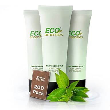 ECO amenities Travel Lotion Bulk - 200-Pack - 1 fl oz (30 ml) Tubes - Hydrating Green Tea Scented Body & Hand Lotion - Travel Toiletries