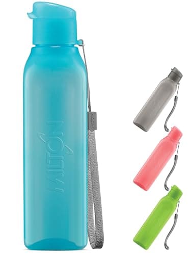 MILTON Travel Water Bottle – 1Pcs Reusable Sports Bottle with Easy Open Close Lid and Leakproof Neck – Food Grade Plastic Water Bottles for Adults and Kids, School, Gym