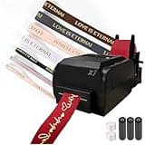 JXUANMM Satin Ribbon Printing Machine with Holder,200 Dpi Digital Ribbon Printer Thermal Label Printer Foil Stamping Printing Machine, 150mm/s,Supports 50+ Languages, DIY Decorative Ribbon,SingleRow