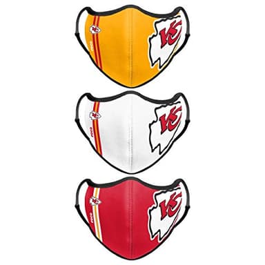 FOCO Kansas City Chiefs NFL Sport 3 Pack Face Cover