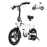 isinwheel U1 Electric Bike for Adults 500W Foldable Ebike 14" Adults Electric Bicycles with Smart Uphill, 36V 7.8Ah Battery, 18mph Top Speed, 25 Miles PAS Range, Mini Ebikes for Adults and Teens