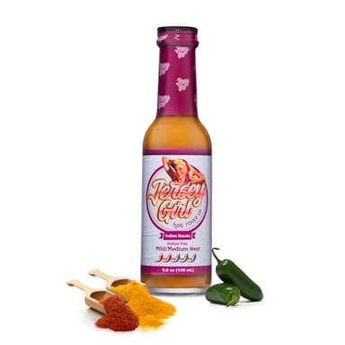 Jersey Girl Indian Masala Habanero Hot Sauce 5oz | Keto Friendly | No Added Salt, Naturally Sodium Free | Flavors of Curry, Coriander, & Cumin