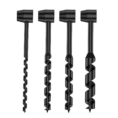 4 Pcs Hand Auger Wood Drill, Heavy Duty Steel Scotch Eye Wood Auger Manual Hand Drill Bit Bushcraft Survival Tools for Camping,Outdoor,Hiking,Woodworking (4 PCS)