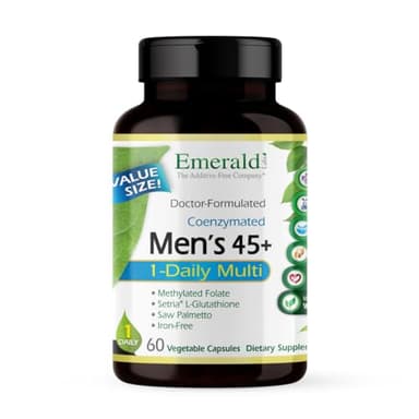 EMERALD LABS Men's 45+ 1-Daily Multi - Made with Saw Palmetto, Lycopene & More for Heart, Bone & Immune Support* - Gluten-Free - 60 Vegetable Capsules