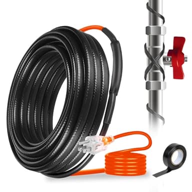9FT Heating Cable for Metal and Plastic Home Pipes, Energy-efficient, Pipe Heat Tape for Water Pipes, Pipe Freeze Protection, Keeps Water Flowing at -40℉, 120V, 8W/FT