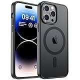 SUPFINE Magnetic for iPhone 14 Pro Max Case (Compatible with MagSafe) (Military Grade Drop Protection) Slim Translucent Matte Shockproof with Anti-Fingerprint Phone Case,Black