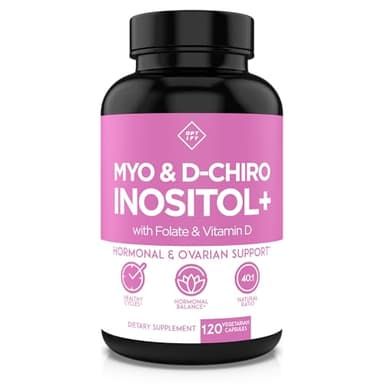 Optify Myo-Inositol & D-Chiro Inositol Supplement for Women – 40:1 Ratio Plus Folate and Vitamin D – Support Healthy Hormonal Balance, Regular Cycles, & Ovarian Health – 30-Day Supply