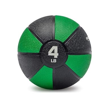 Amazon Basics Weighted Medicine Ball for Core Strength, Strength Training, Full-Body Workouts and Balance Exercises, 4 Pounds, Green/Black