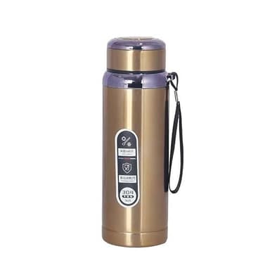Botella de Agua Térmica al Vacío de 40 oz - Doble Pared Reutilizable, Acero Inoxidable Premium, Termo para Café, Botella Deportiva con Infusor de Té, Mantiene Calor y Frío por Horas (Dorado)