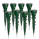 X-octenol 8 Pack Mole Repellent Screw Solar Powered Gopher Deterrent Stake for Outdoor Lawns with Electic Vibration, Repels Snake Vole Groundhog Armadillo from Yard and Garden
