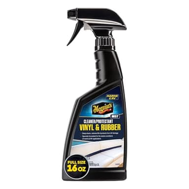 Meguiar's M5716 Marine/RV Vinyl & Rubber Cleaner & Protectant, Boat Vinyl Cleaner & Protectant, Revitalize Plastic and Rubber with an Easy-to-Use Non-Greasy Formula, 16 Oz Spray Bottle