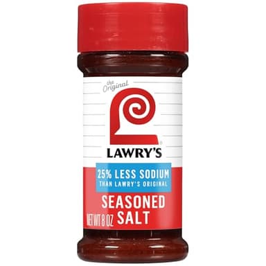 Lawry’s Seasoned Salt, 25% Less Sodium, No MSG Added, Kosher Certified, Staple, Versatile, All-Purpose Seasoning to Shake on Beef, Pork, or Poultry, 8 oz