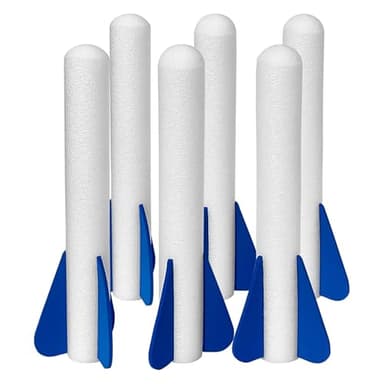 6 Pack Glow-in-The-Dark Foam Rockets - Botabee Stomp Rocket Refills - Outdoor Toy Set - 6.5 Inch Length - Exciting Universal-Fit Replacement for Rocket Launcher for Kids - Safe Foam Design