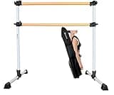 MARFULA 4 Ft Portable Wood Ballet Barre Ballet Bar Dance Barre Freestanding with Carry Bag