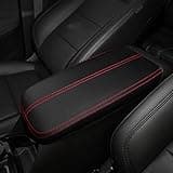 DEYTOP Center Console Cover for GMC Terrain 2018-2023 2024 Accessories Car Console Armrest Cover for GMC Terrain 2023 2022 2021 Anti-Scratch Leather Armrest Pad Protector (Black with Red Stitches)