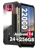 Ulefone Armor 24 Rugged Phone Android 14, 22000mAh/66W Fast Charging, 24GB+256GB, 1000Lum. Camping Light, 64MP+64MP+16MP Cameras, 6.78” 120Hz, uSmart, IP68/IP69K Waterproof Smartphone Unlocked