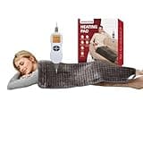 Ambershine 17''x33'' XXXL King Size Heating Pad with 12 Temperature Settings & 4 Auto-Off Countdown Timers, Pain Relief for Back/Neck/Shoulders/Abdomen/Legs, Christmas Gifts for mom dad (Dark Gray)