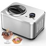 COWSAR 1.6 Quart Ice Cream Maker Machine with Built-in Compressor, Fully Automatic and No Pre-freezing, Frozen Yogurt, Keep-cooling and Timer, Easy to Clean