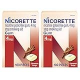 Nicorette Nicotine Gum Stop Smoking Aid, 4 mg, Cinnamon Surge Flavor - 2x100 Count