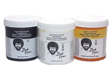 Bob Ross 3-Piece 8oz Basecoat Set - White, Black, Clear