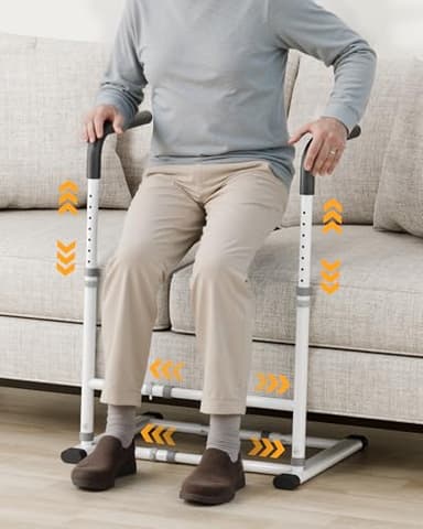 JivaJot Couch Stand Assist Aid for Elderly, Sofa Chair Lift Assist Devices for Seniors Sit to Stand, Standing Aids & Supports, Pregnancy, Disabled, Floor Gap Height ≥ 1.4" Leg Gap ＞24", White