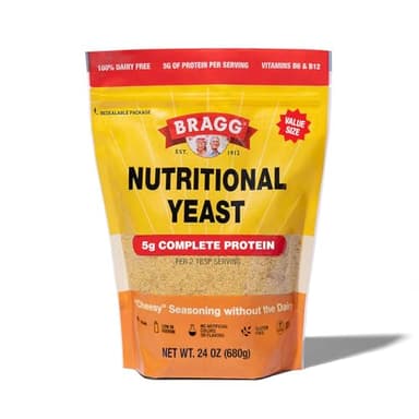 Bragg Premium Nutritional Yeast Seasoning - Vegan, Gluten Free – Good Source of Protein & Vitamins – Nutritious Savory Parmesan Cheese Substitute (24oz (Pack of 1), Original)